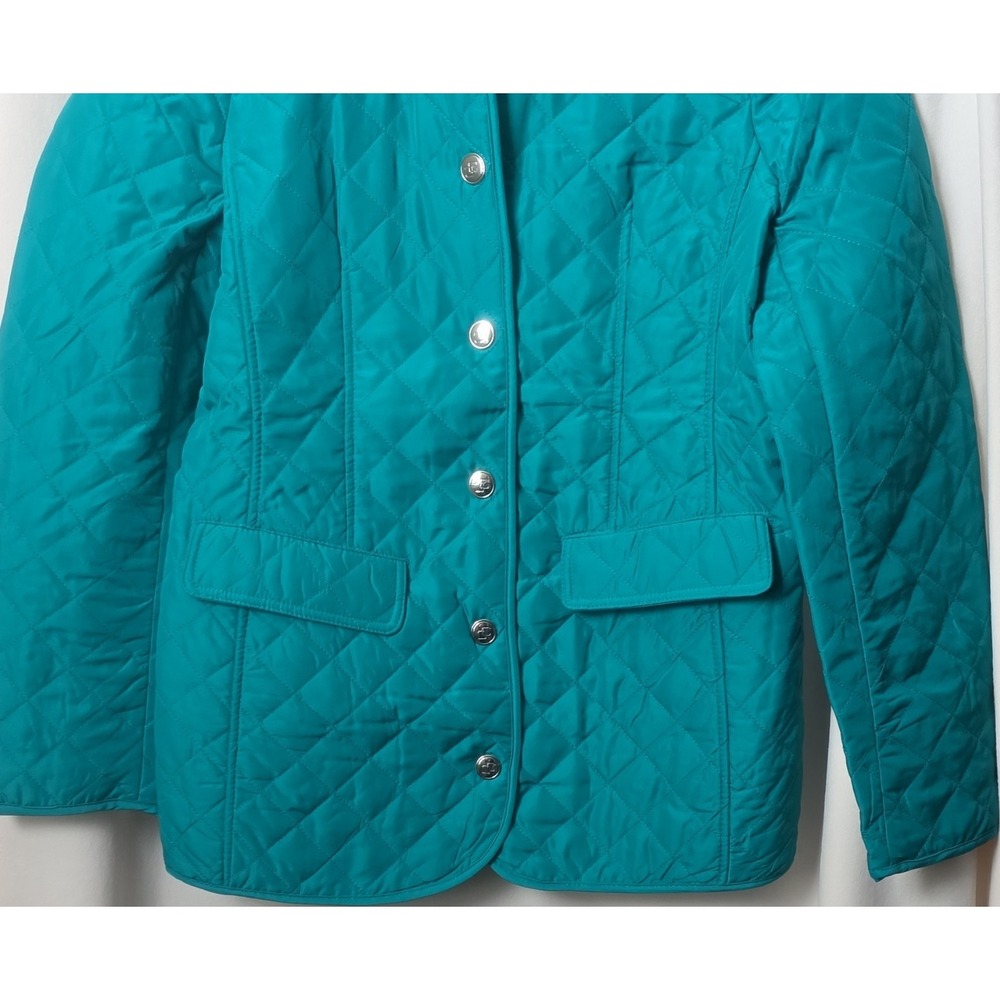 NWOT Chico's Quilted Button Jacket Teal Women 0 (4/6) Casual Long Sleeve